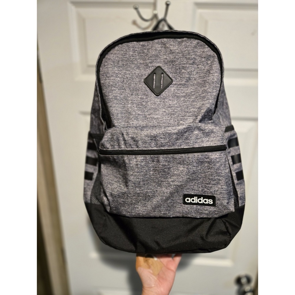 Adidas Classic 3S 4 Backpack Signature 3 Stripes Pockets Black Gray
